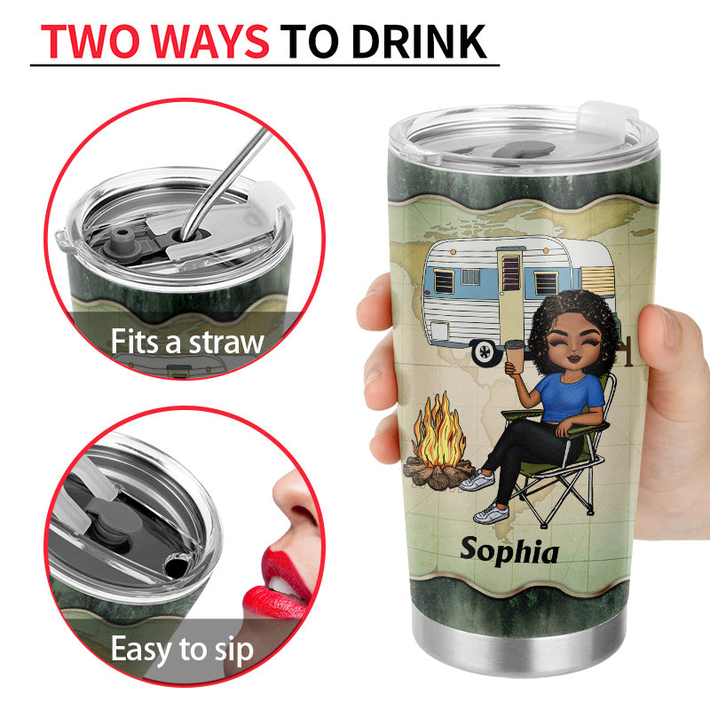 A Woman Who Loves Camping - Camping Gift - Personalized Custom Tumbler