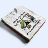 A Girl Her Dog & Her Camper - Camping Gift - Personalized Custom T Shirt