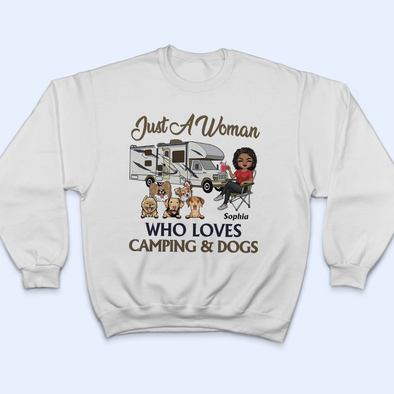 A Girl Her Dog & Her Camper - Camping Gift - Personalized Custom T Shirt