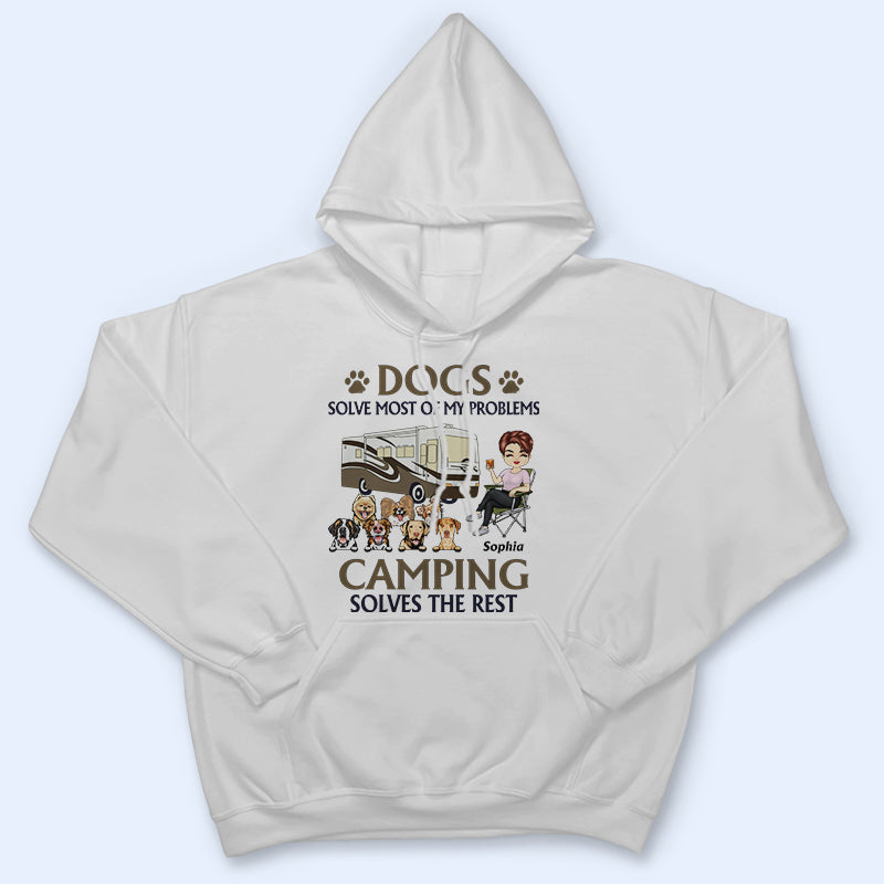 A Girl Her Dog & Her Camper - Camping Gift - Personalized Custom T Shirt