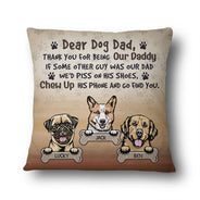 Cher papa chien, merci d'être mon papa - Cadeau pour amoureux des chiens - Oreiller personnalisé