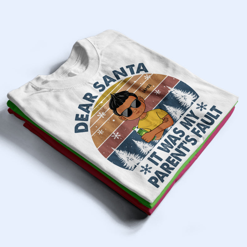 Cher Père Noël, définissez un bon couple, une famille, un frère, une sœur, un enfant - Cadeau de Noël - T-shirt personnalisé