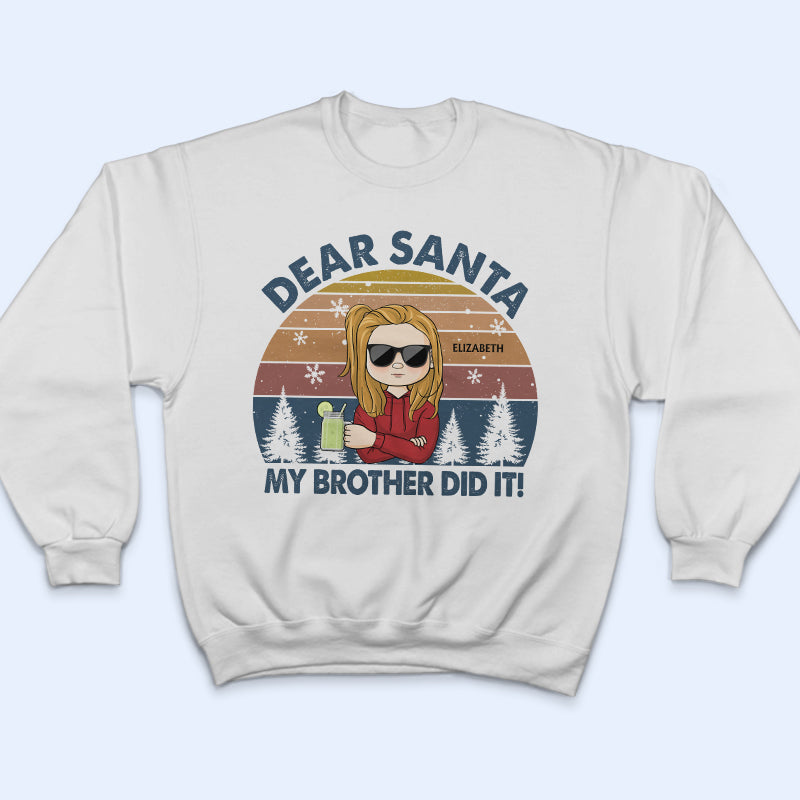 Cher Père Noël, définissez un bon couple, une famille, un frère, une sœur, un enfant - Cadeau de Noël - T-shirt personnalisé