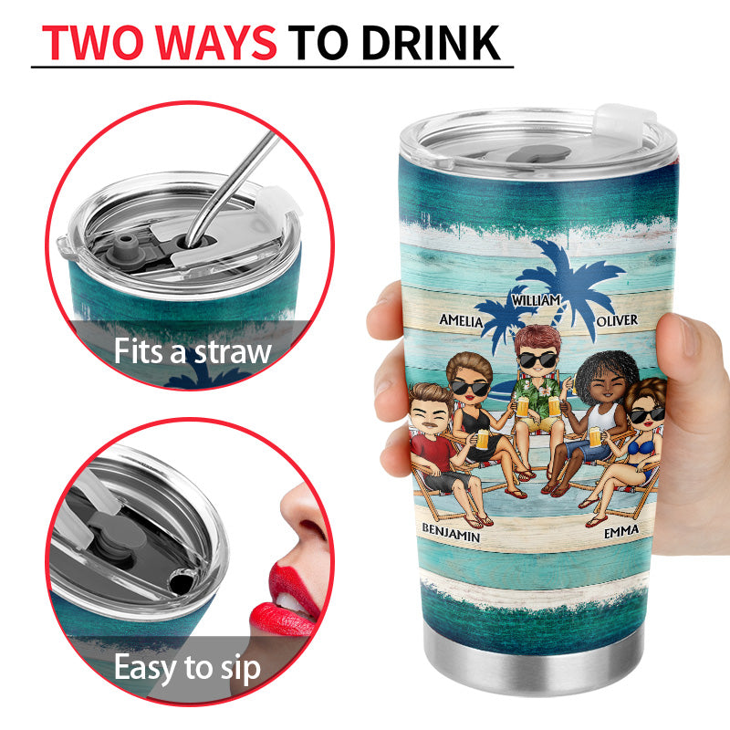 I Love You To The Beach And Back Best Friends Color Palette - Bestie BFF Gift - Personalized Custom Tumbler