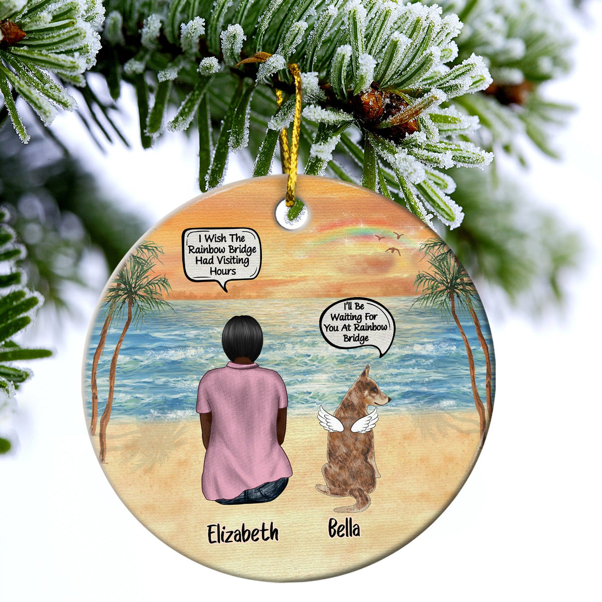 Still Talk About You Dog Loss Cat Loss Pet Memorial - Christmas Gift - Personalized Custom Circle Ceramic Ornament