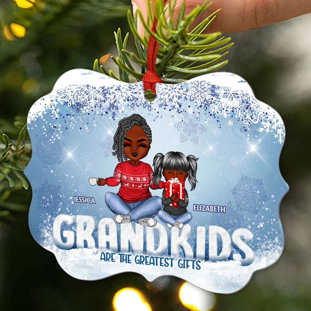 Grandkids Are The Greatest Gifts - Christmas Gift For Grandma - Personalized Custom Aluminum Ornament
