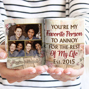 Photo personnalisée ensemble depuis mari et femme - Cadeau couple - Mug blanc personnalisé bord à bord