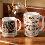 Photo personnalisée ensemble depuis mari et femme - Cadeau couple - Mug blanc personnalisé bord à bord