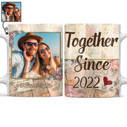 Photo personnalisée ensemble depuis mari et femme - Cadeau couple - Mug blanc personnalisé bord à bord