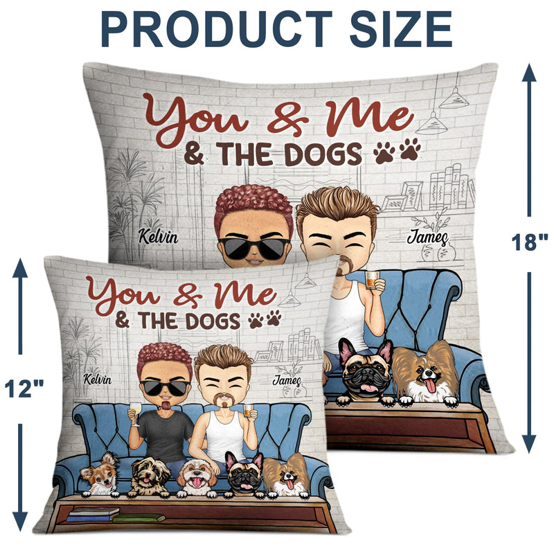 You Me And The Fur Babies Couple Dog Cat - Gift For Dog Lovers & Cat Lovers - Personalized Custom Pillow