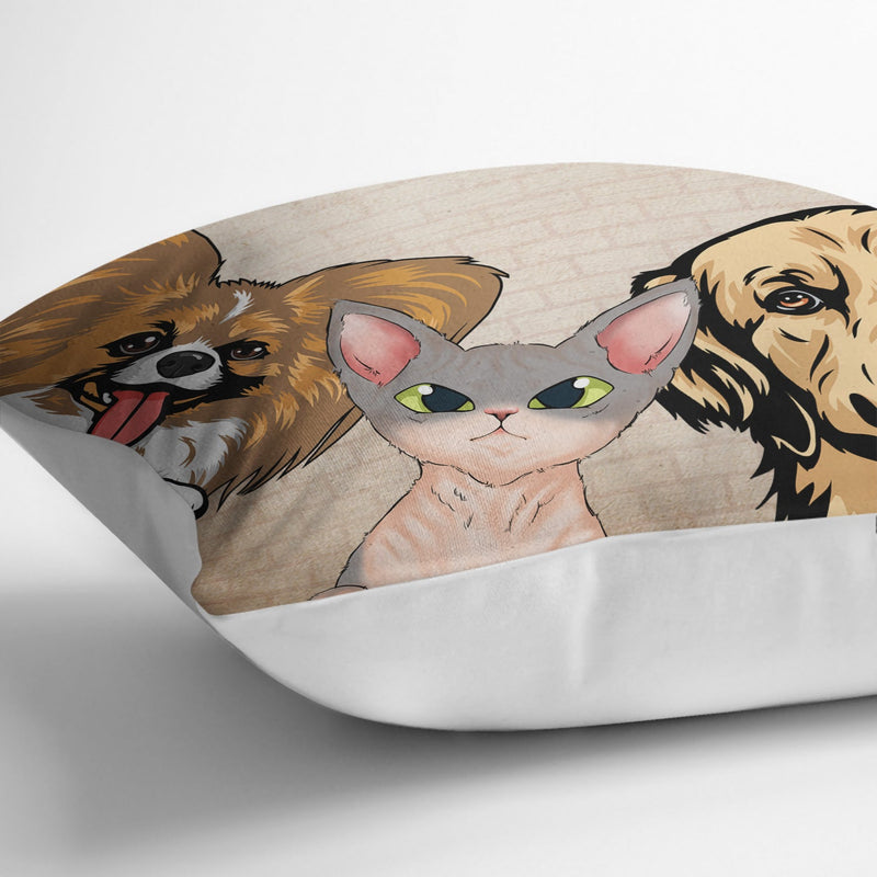 Double Trouble - Gift For Dog Lovers & Cat Lovers - Personalized Custom Pillow