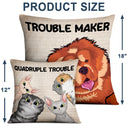 Double Trouble - Gift For Dog Lovers & Cat Lovers - Personalized Custom Pillow
