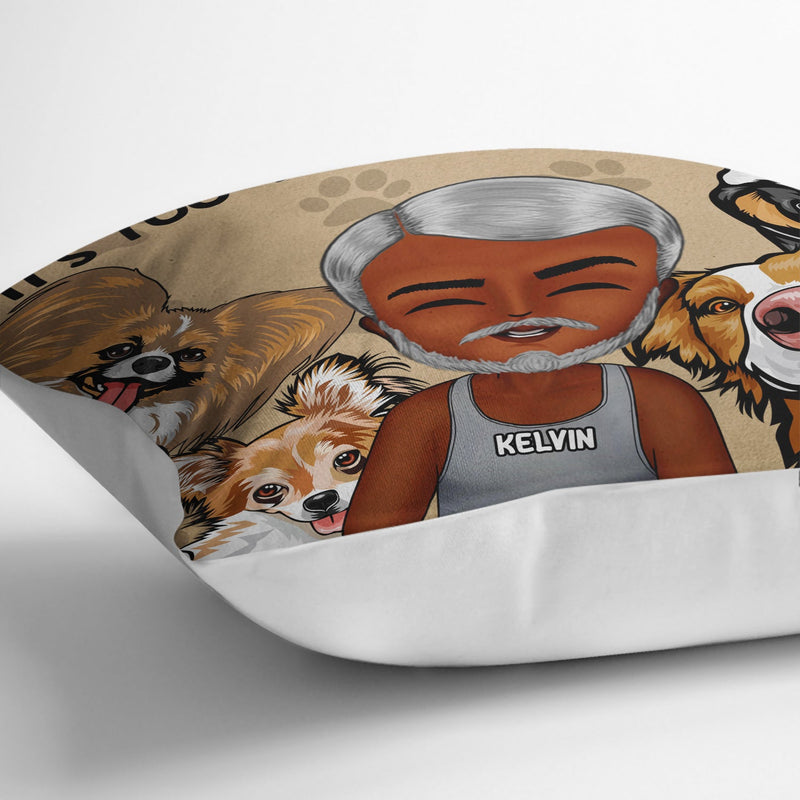 I Like To Stay In Bed With My Dogs Cats - Home Decor, Birthday, Housewarming Gift For Dog Lovers & Cat Lovers - Personalized Custom Pillow