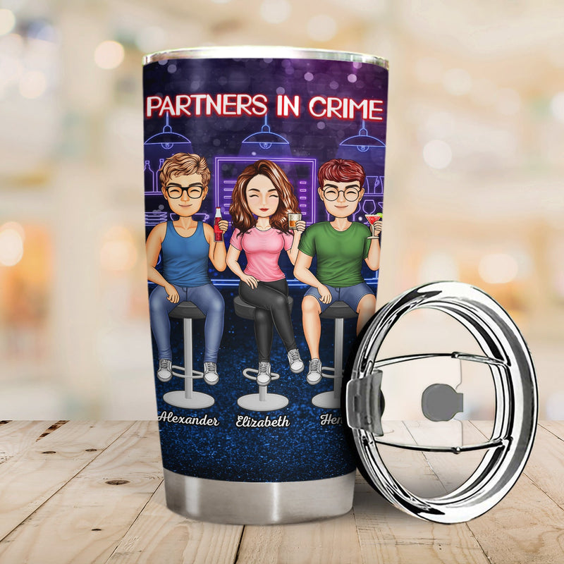 Partners In Crime Just Remember If We Get Caught Cartoon Best Friends - Bestie BFF Gift - Personalized Custom Tumbler