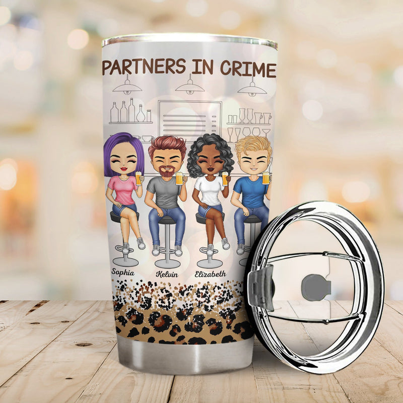 Partners In Crime Just Remember If We Get Caught Leopard Pattern Best Friends - Bestie BFF Gift - Personalized Custom Tumbler