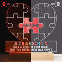 Grandchildren Fill A Space In Your Heart Puzzle - Birthday, Loving Gift For Mom, Mother, Mama, Grandma, Grandmother - Personalized Custom 3D Led Light Wooden Base