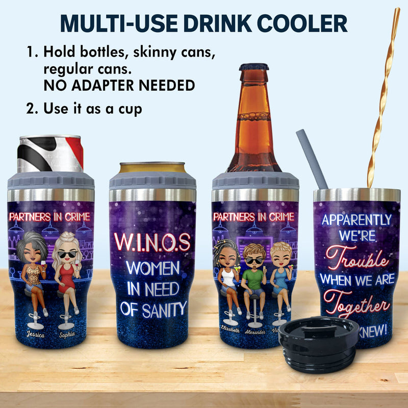 Partners In Crime Just Remember If We Get Caught Best Friends - Bestie BFF Gift - Personalized Custom Triple 3 In 1 Can Cooler