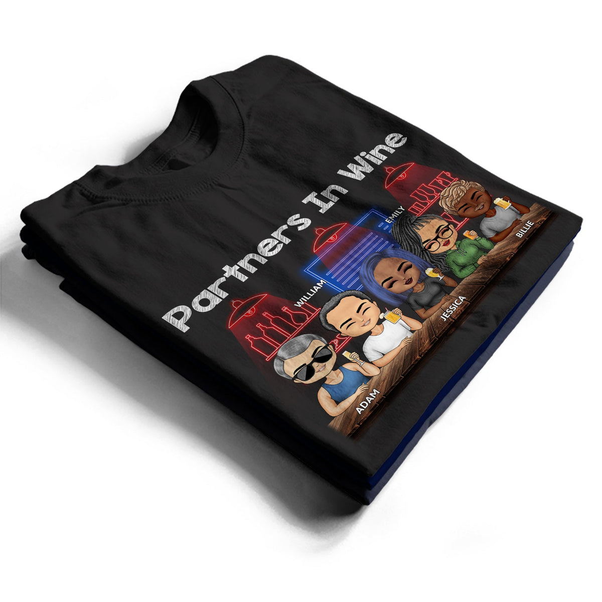 Partners In Wine Party Night Best Friends - Bestie BFF Gift - Personalized Custom T Shirt