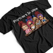 Partenaires dans une soirée vinicole Meilleurs amis - Cadeau Bestie BFF - T-shirt personnalisé