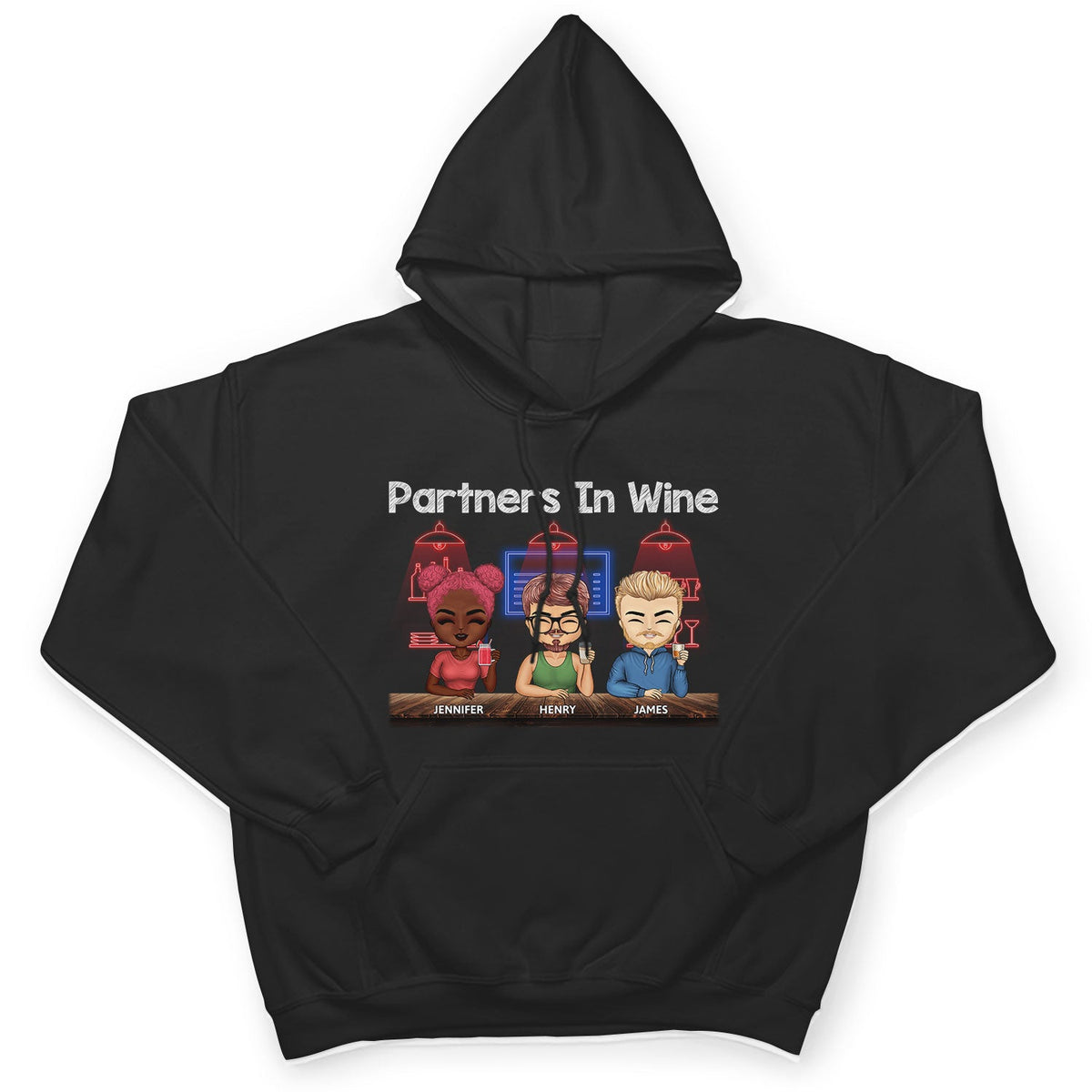 Partenaires dans une soirée vinicole Meilleurs amis - Cadeau Bestie BFF - T-shirt personnalisé