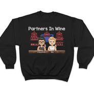 Partenaires dans une soirée vinicole Meilleurs amis - Cadeau Bestie BFF - T-shirt personnalisé