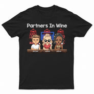Partenaires dans une soirée vinicole Meilleurs amis - Cadeau Bestie BFF - T-shirt personnalisé