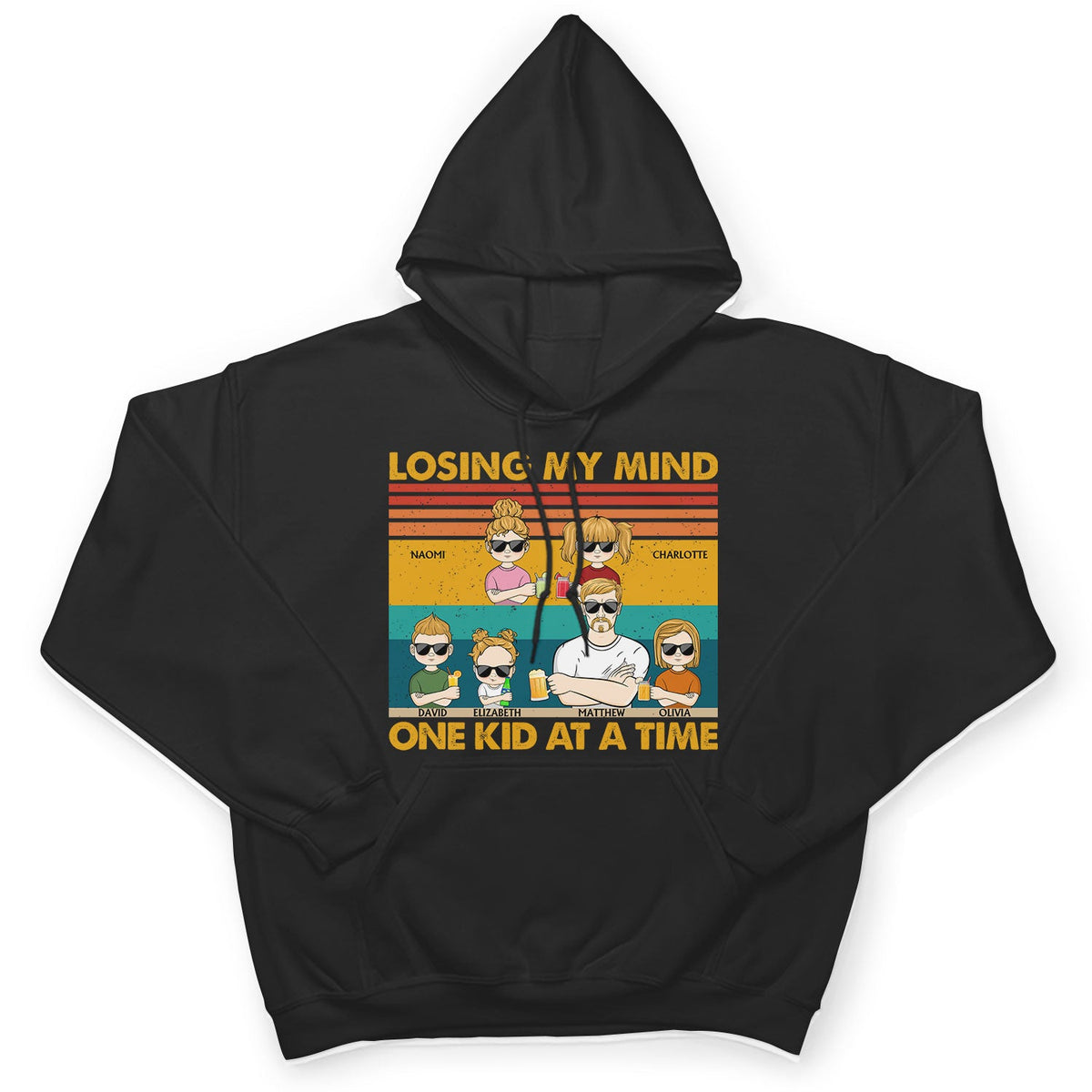 Losing My Mind One Kid At A Time - Funny, Birthday Gift For Father, Papa, Dad, Husband - Personalized Custom T Shirt
