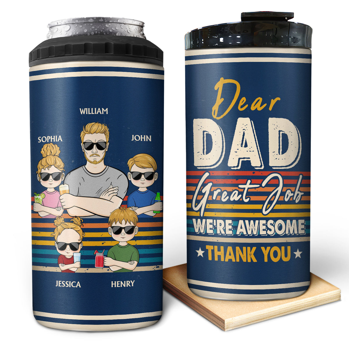 Name Engraved Tall Can Cooler 16oz Personalized Beer Can Tumbler Gifts for  Him Father's Day Stainless Steel Can Insulator L16 