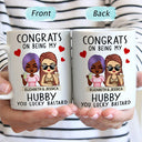 Congrats On Being My Husband Chibi - Anniversary, Vacation, Funny Gift For Couples, Family - Personalized Custom Mug