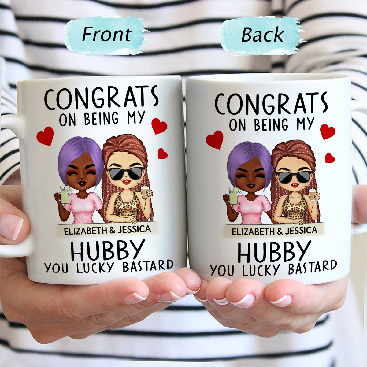 Congrats On Being My Boyfriend - Couple Personalized Custom Mug