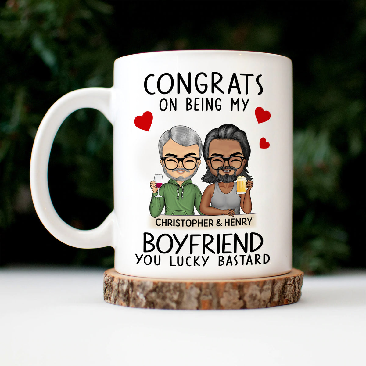 Congrats On Being My Boyfriend, You Lucky Bastard - Personalized Gifts  Custom Tumbler For Couples For Him/Her, Valentine's Day Gift