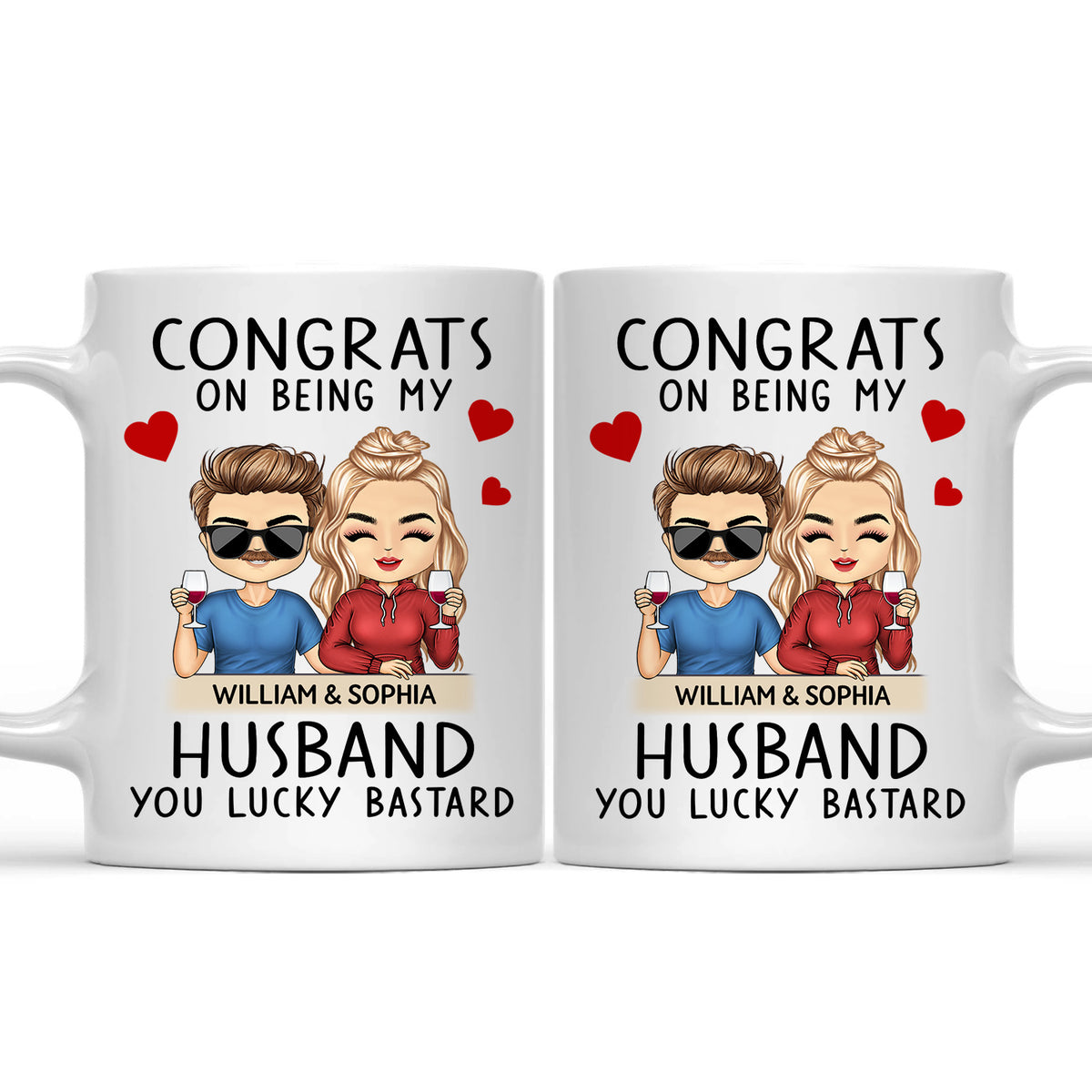 Congrats On Being My Boyfriend, You Lucky Bastard - Personalized Gifts  Custom Tumbler For Couples For Him/Her, Valentine's Day Gift