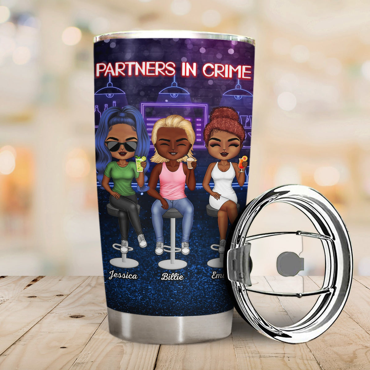 Partners In Crime Just Remember If We Get Caught Best Friends Dark - Bestie BFF Gift - Personalized Custom Tumbler