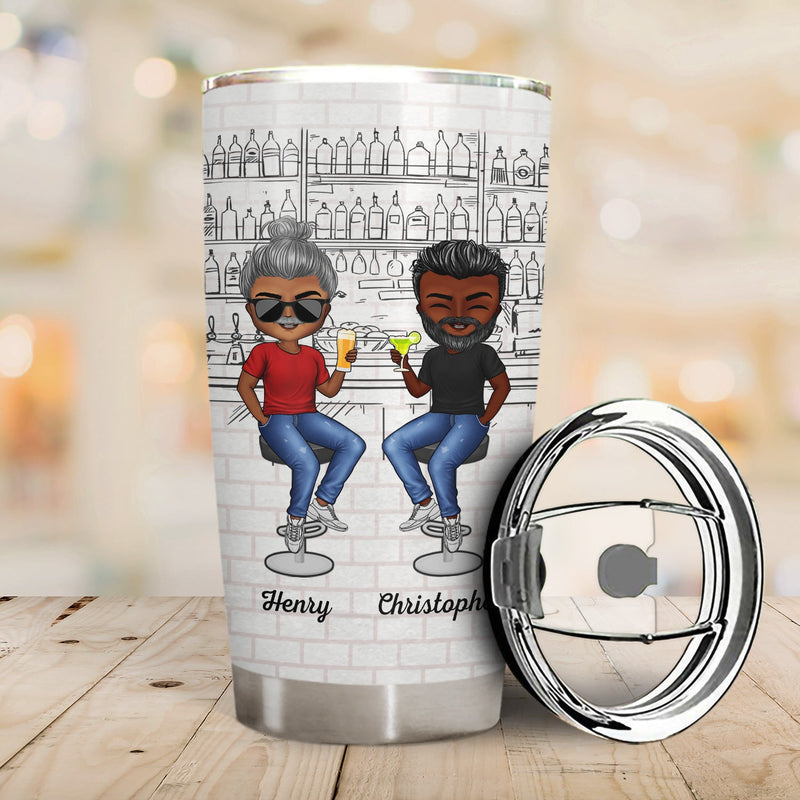 Here's To Another Year Of Bonding Over Alcohol White Best Friends Dark - Bestie BFF Gift - Personalized Custom Tumbler