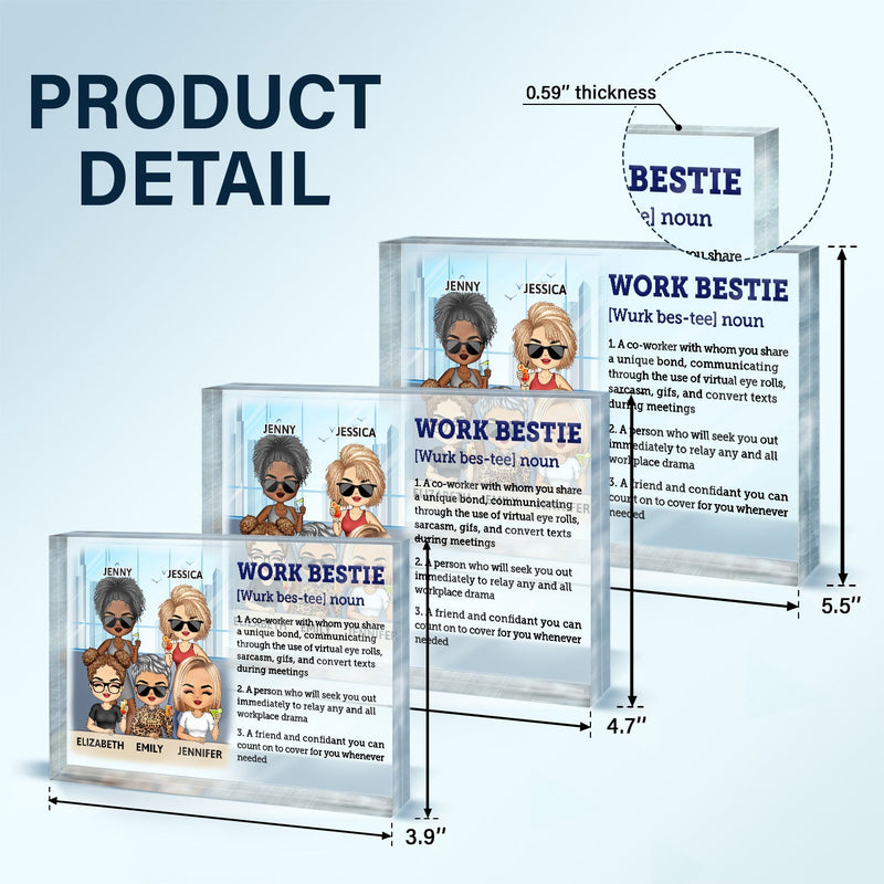 Définition de « Best Friends » : Cadeau d'anniversaire amusant pour collègues, collègues et amis – Plaque rectangulaire en acrylique personnalisée