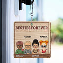 Our Laughs Are Limitless - Funny, Anniversary, Birthday Gifts For Best Friends, Besties - Personalized Custom Wooden Keychain