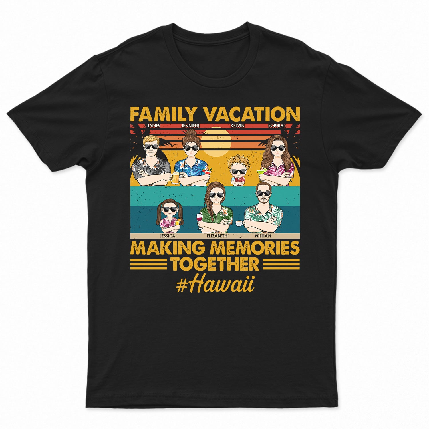 Family Vacation Making Memories Together Traveling Beach - Funny, Holiday Gift For Husband, Wife, Couples - Personalized Custom T Shirt