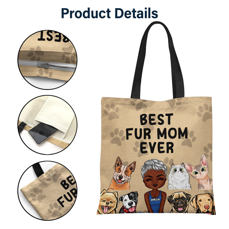 Best Dog Mom Ever - Birthday, Funny Gift For Her, Cat Lovers, Dog Lovers - Personalized Zippered Canvas Bag