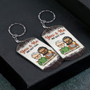 When I Say I Love You More Chibi - Anniversary, Vacation, Funny Gift For Couples, Family - Personalized Aluminum Keychain