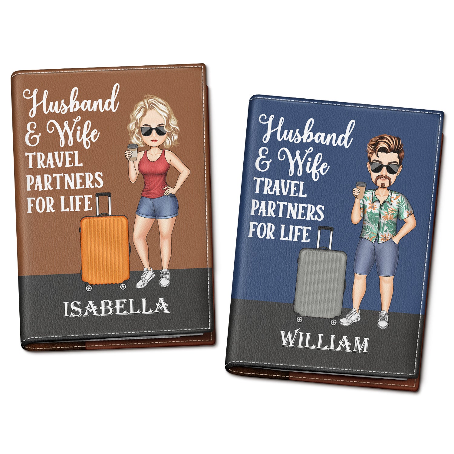 Husband And Wife Travel Partners For Life Traveling - Anniversary, Vacation, Funny Gift For Couples, Family, Husband, Wife - Personalized Passport Cover, Passport Holder