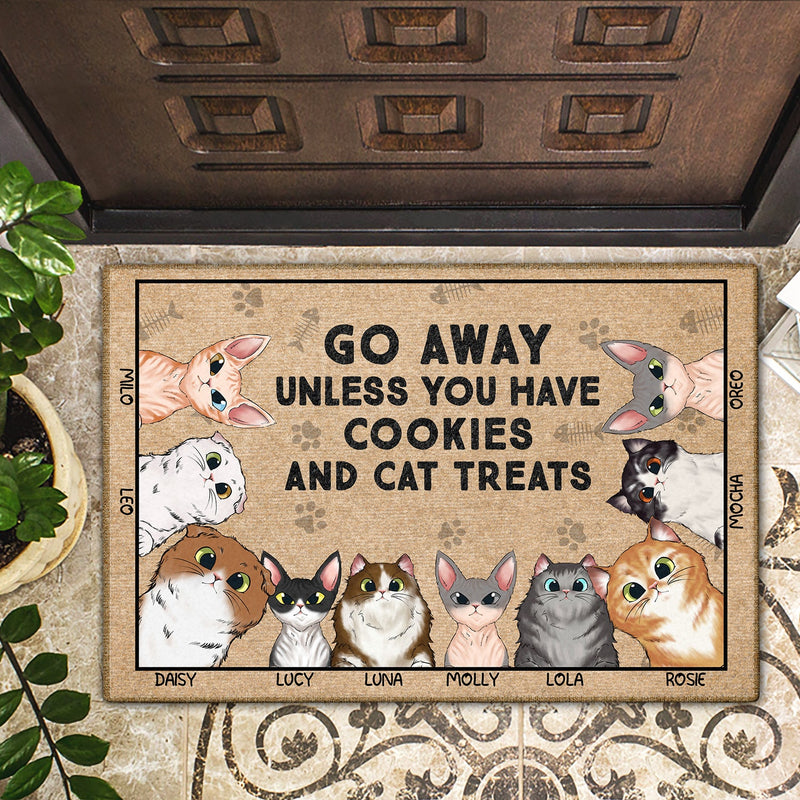 Go Away Unless You Have Alcohol And Cat Treats - Gift For Cat Lovers, Pet Owners - Personalized Doormat