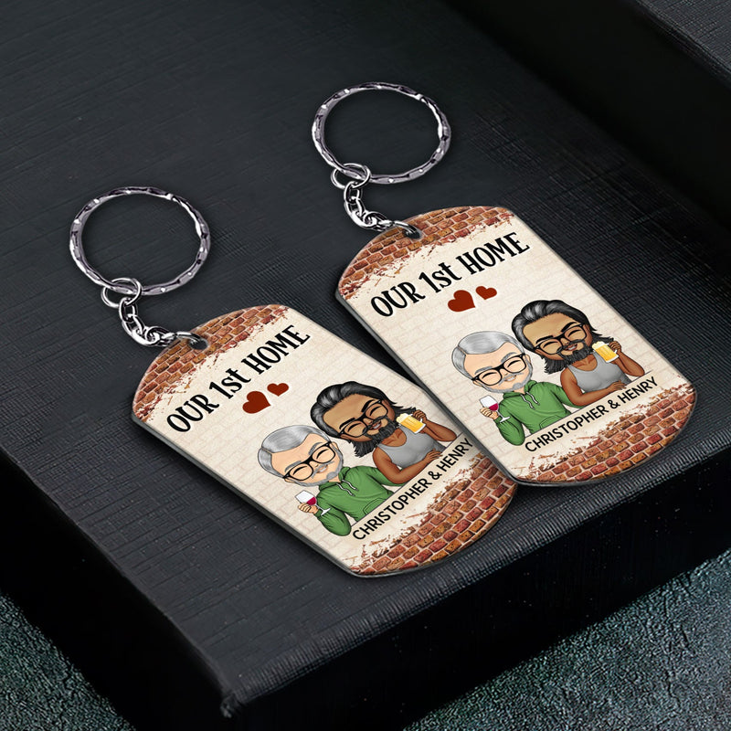 Keys To Our Sweet Home Chibi - Anniversary, Vacation, Funny Gift For Couples, Family - Personalized Aluminum Keychain