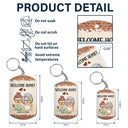 Keys To Our Sweet Home Chibi - Anniversary, Vacation, Funny Gift For Couples, Family - Personalized Aluminum Keychain