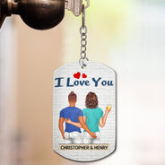 Merci pour tous les orgasmes Backside - Anniversaire, cadeau amusant pour couples, famille - Porte-clés en aluminium personnalisé