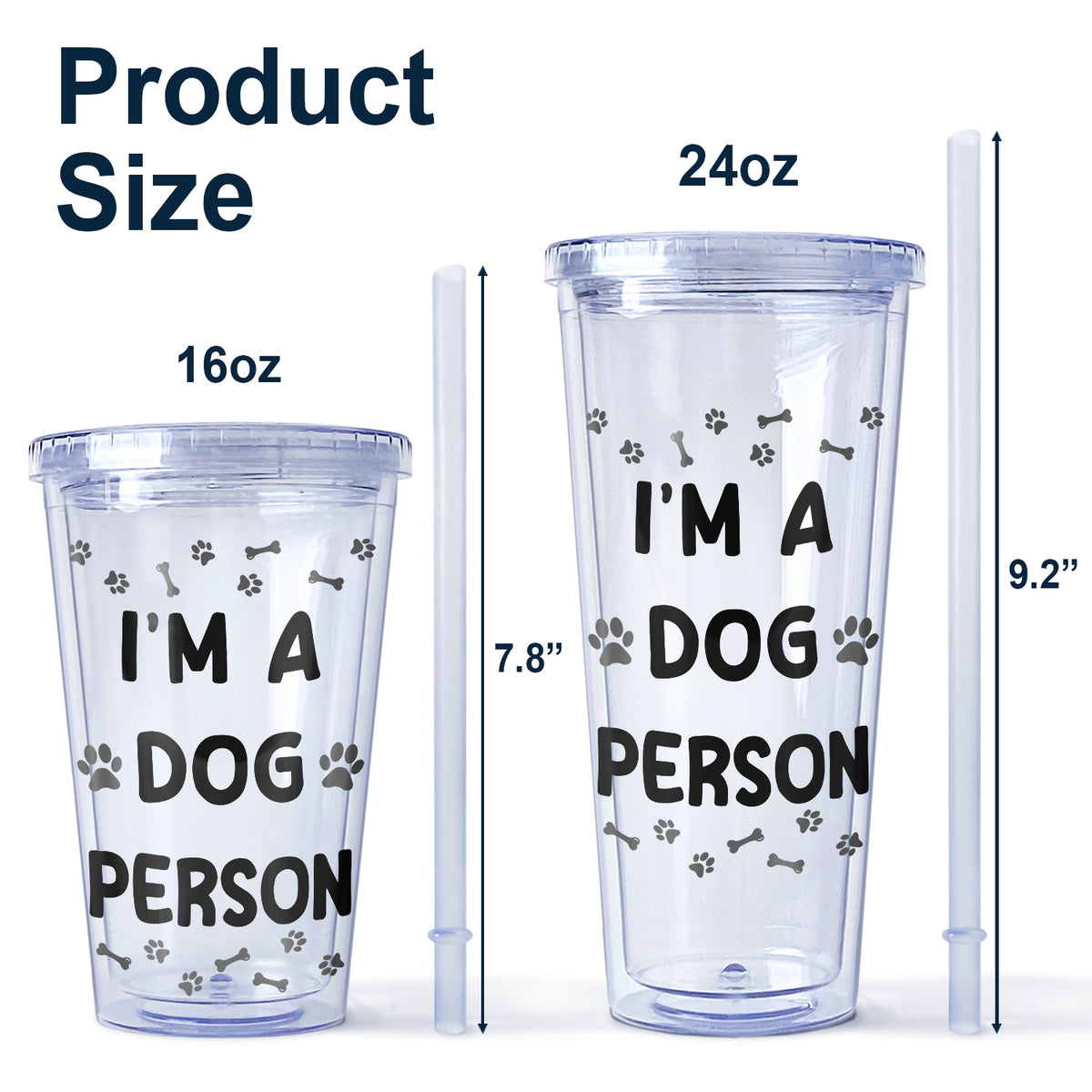 Personalized Acrylic Insulated Tumblers With Lid & Straw