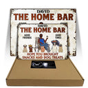 J'espère que vous avez apporté de l'alcool et des friandises pour chiens Couples Drôle de chien de dessin animé - Panneau d'arrière-cour - Panneaux en métal classiques personnalisés