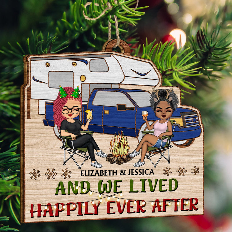 Home Is Where We Park It - Christmas Gifts For Couples, Camping Lovers - Personalized Custom Shaped Wooden Ornament