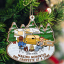 Happy Campers - Christmas Gifts For Couples, Camping Lovers - Personalized Wooden Cutout Ornament