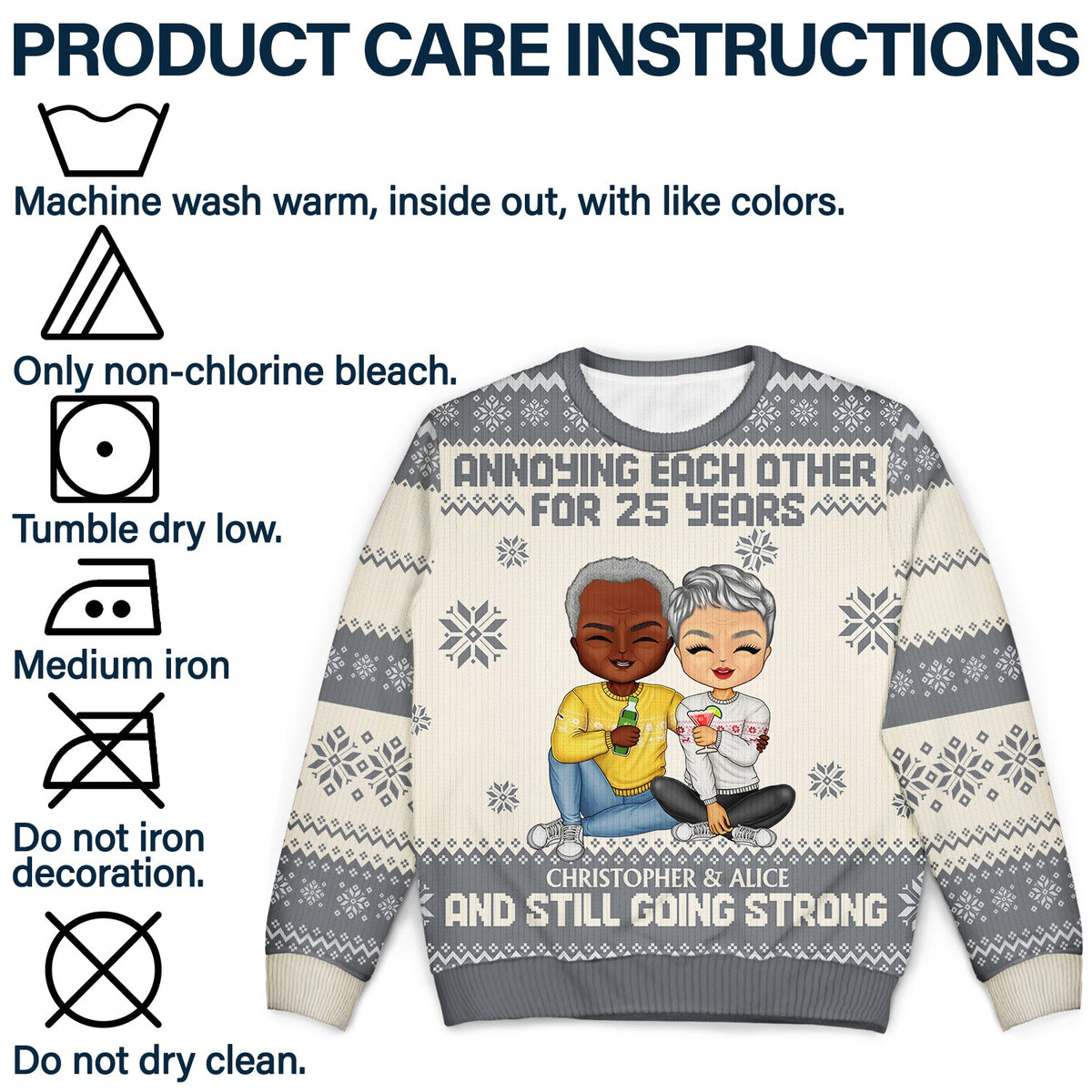 Annoying Each Other For Many Years - Anniversary, Christmas Gifts For Couples, Husband, Wife - Personalized Unisex Ugly Sweater