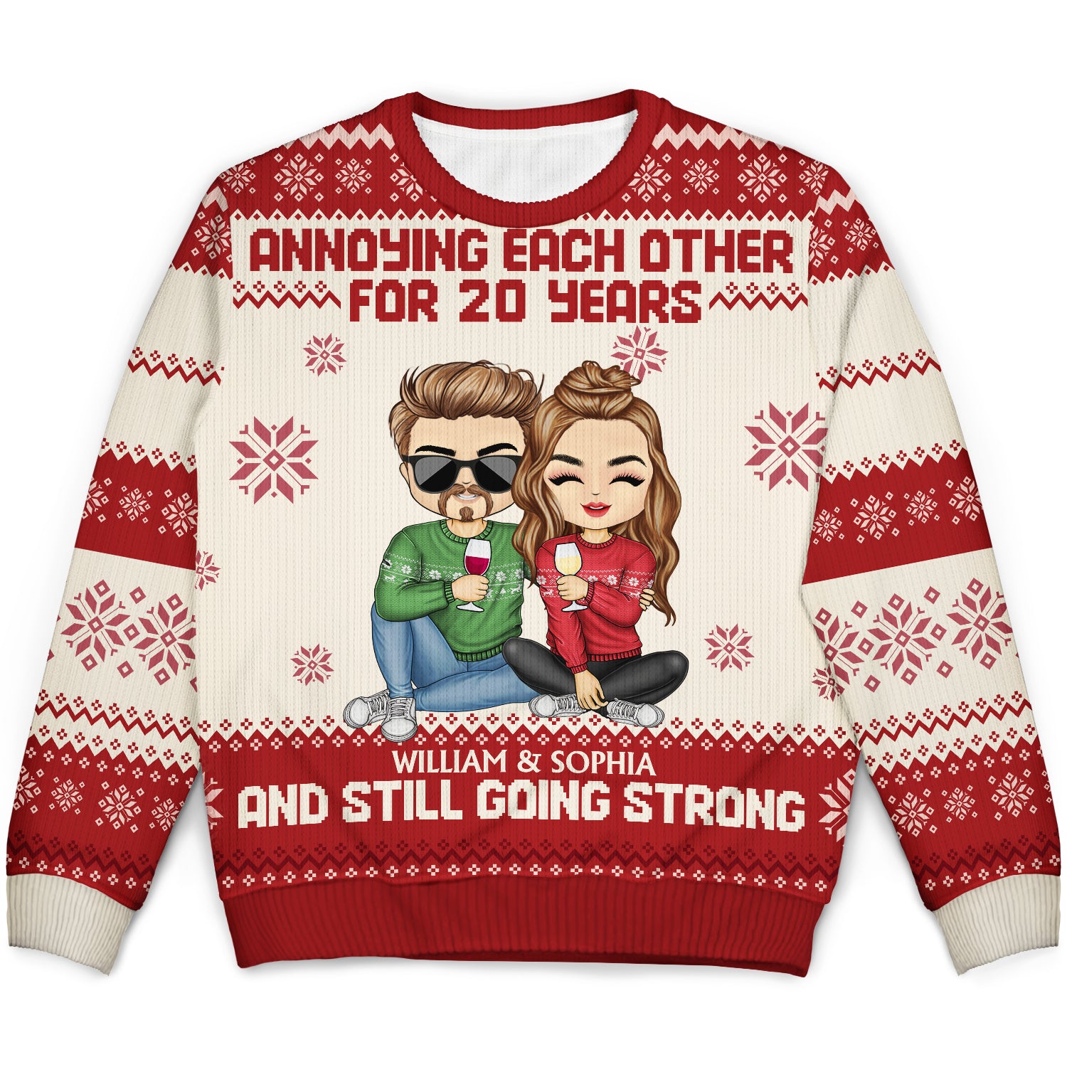 Annoying Each Other For Many Years - Anniversary, Christmas Gifts For Couples, Husband, Wife - Personalized Unisex Ugly Sweater